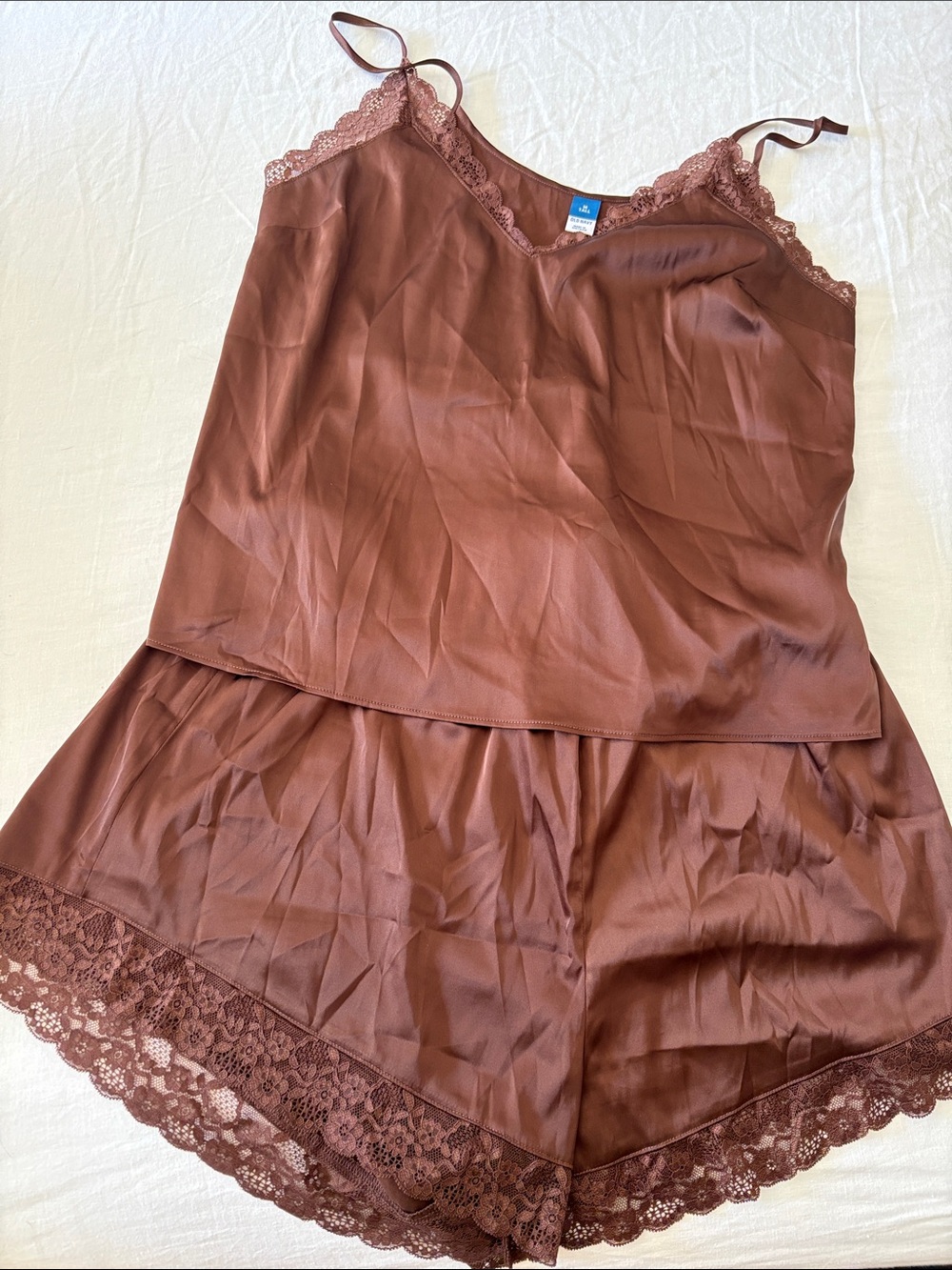 Old Navy Medium Tall Brown Satin Lace Set NWOT